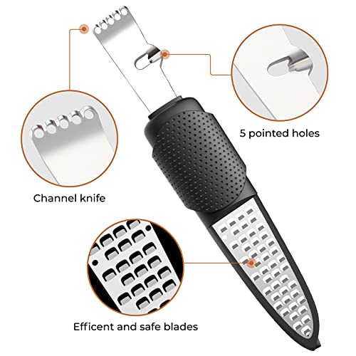 Pisol Zester, Lemon Citrus Orange Zester and Grater Tool, Cheese Grater & Vegetable Grater for Lime, Garlic, Ginger, Chocolate, Fruits, Dishwasher Safe - Image 2