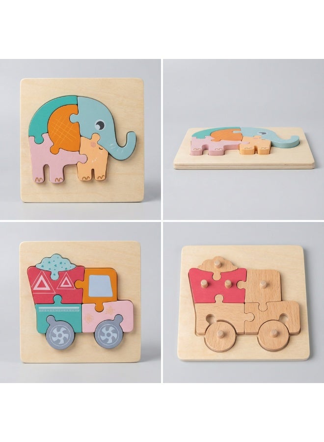 Y&D 2 Piece Set Children's Wooden 3D Puzzle Toy - Image 1