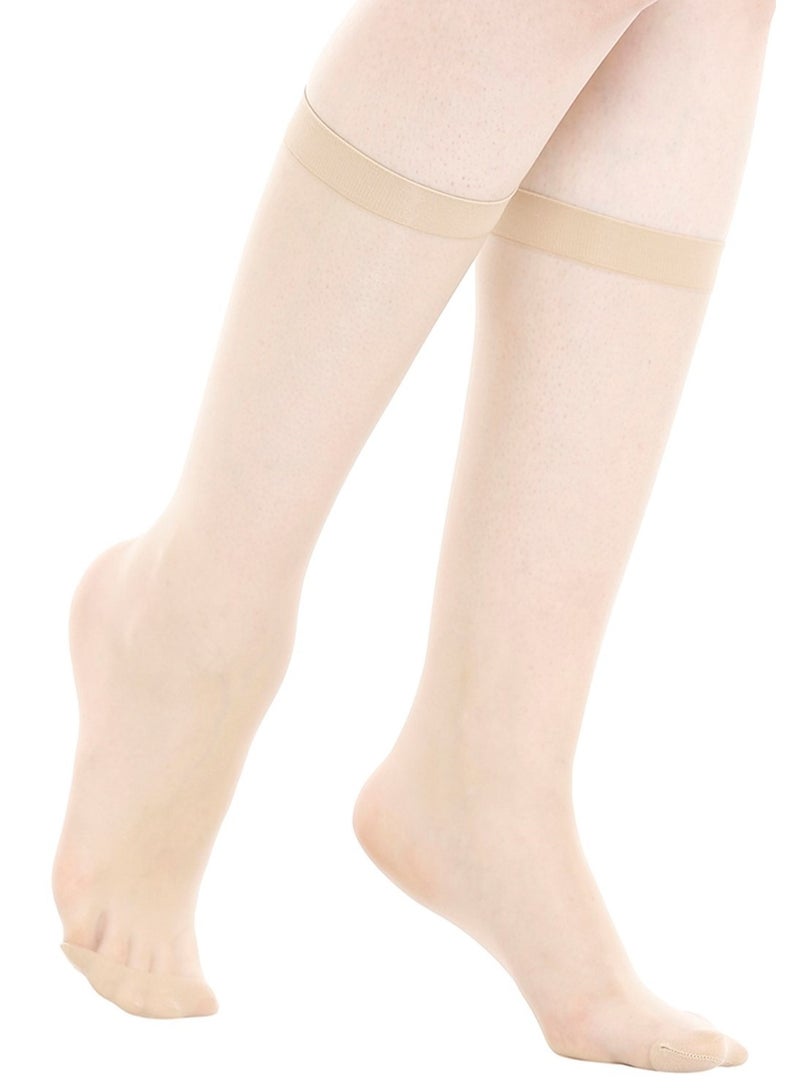 BYC WOMEN'S KNEE HIGH STOCKING (PACK OF 2) - FREE SIZE - BLACK & SKIN - Image 3