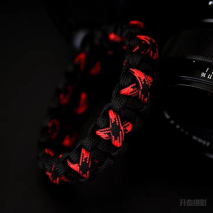 ® Braided King Cobra Paracord Hand Grip Wrist Strap for All DSLR Camera/Binoculars (Black and Red Mix)