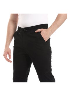 Andora Elastic Waist With Drawstring Pants_Black  - Image 4