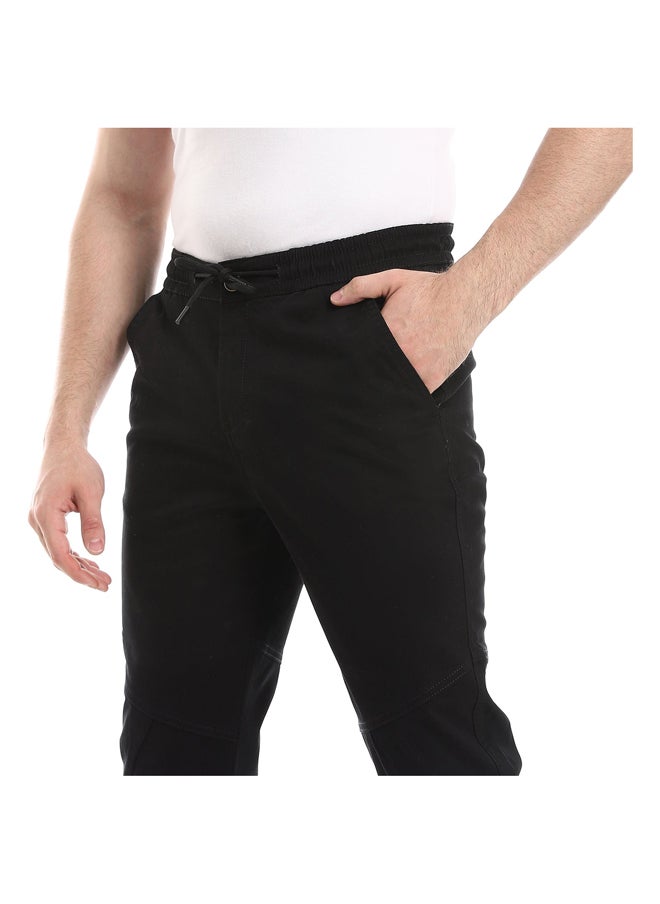Andora - Elastic Waist With Drawstring Pants_Black - Image 1
