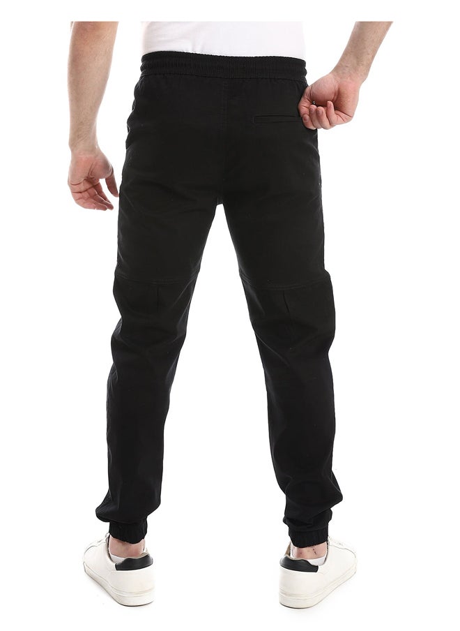 Andora - Elastic Waist With Drawstring Pants_Black - Image 1