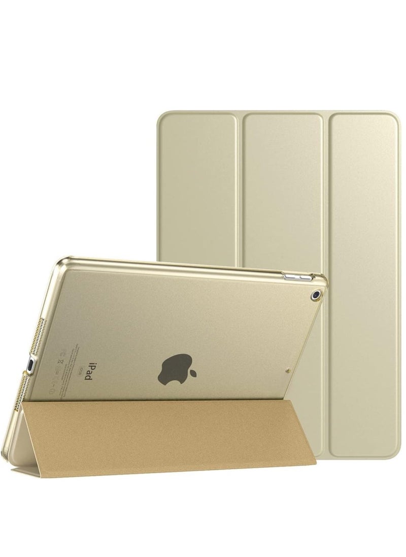 vesus iPad 10.2 Case - Compatible with 9th Generation (2021), 8th Generation (2020), 7th Generation (2019) - Slim Translucent Hard PC Protective Smart Cover with Stand - Gold - Image 1