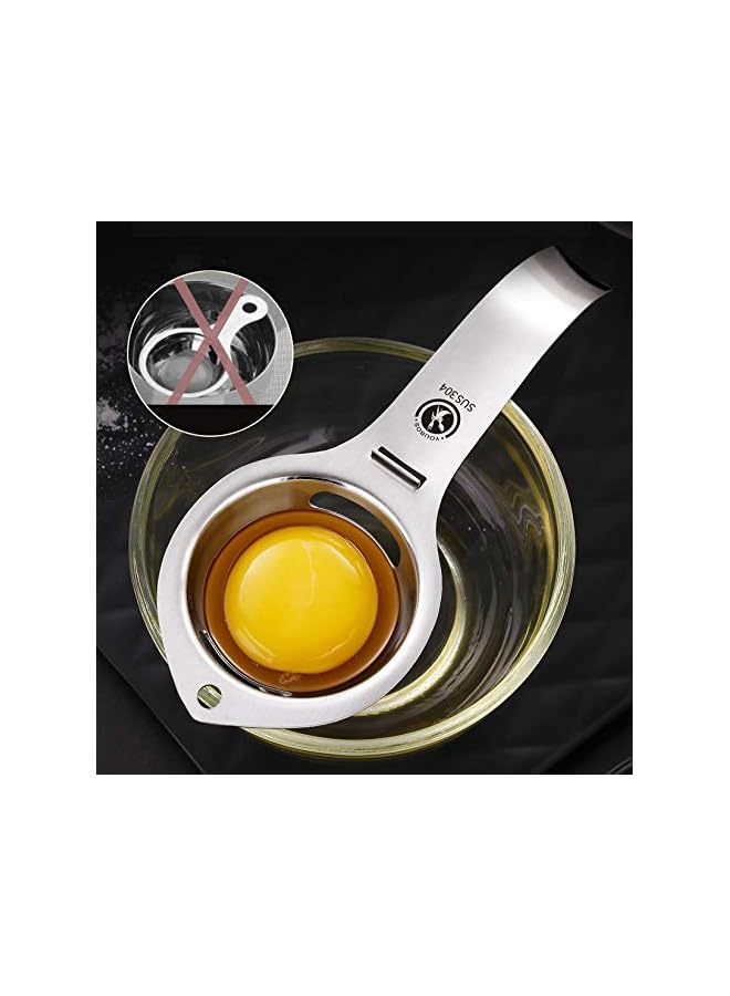U-HOOME فاصل البيض من الفولاذ المقاوم للصدأ، مصفاة صفار البيض وبياض البيض، شاشة بيض من الفولاذ المقاوم للصدأ، أداة مطبخ، أداة طهي/خباز - Image 3