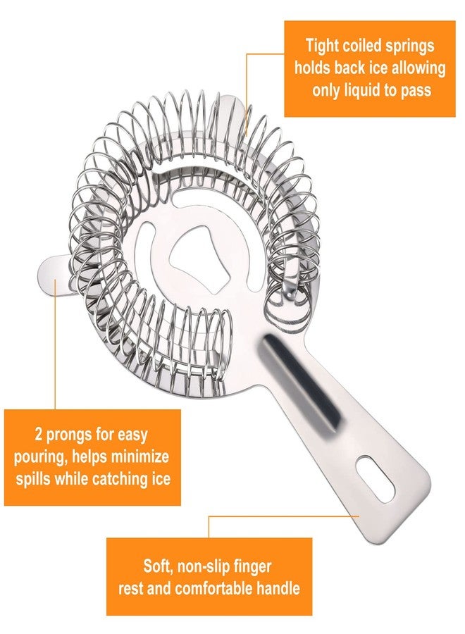 Perthlin 16 Pcs Bar Bartender Strainer Stainless Steel Drink Cocktail Strainers Silver Shaker Ice Bar Shelf or Bartenders Mixologists Drinking Water Filtering - Image 3