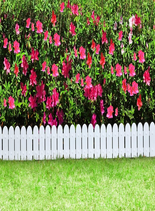 إيفيلاين حواف حديقة إيفلين: تصميم سياج خشبي - 8 قطع بيضاء، بطانة سياج لتنسيق الحدائق، حاجز حافة العشب - طقم بطول 10 أقدام من عناصر ألواح تنسيق الحدائق المزخرفة - GMT-10374-D08 - Image 4
