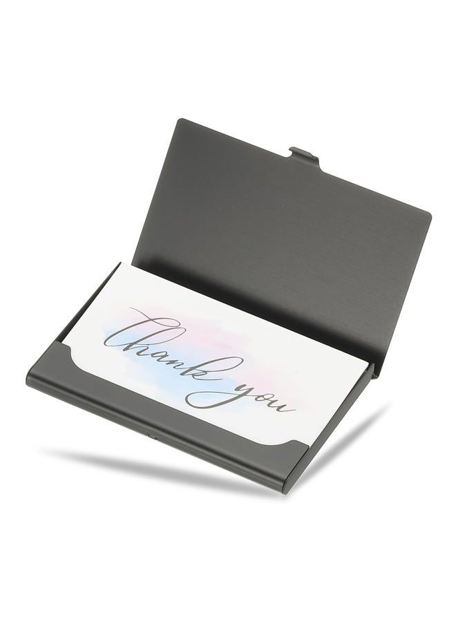 PATIKIL Small Business Card Holder, Alloy Name Card Holder Bling Pocket Card Holders Organizer Cards Display for Women Office Exhibition, Black - Image 5