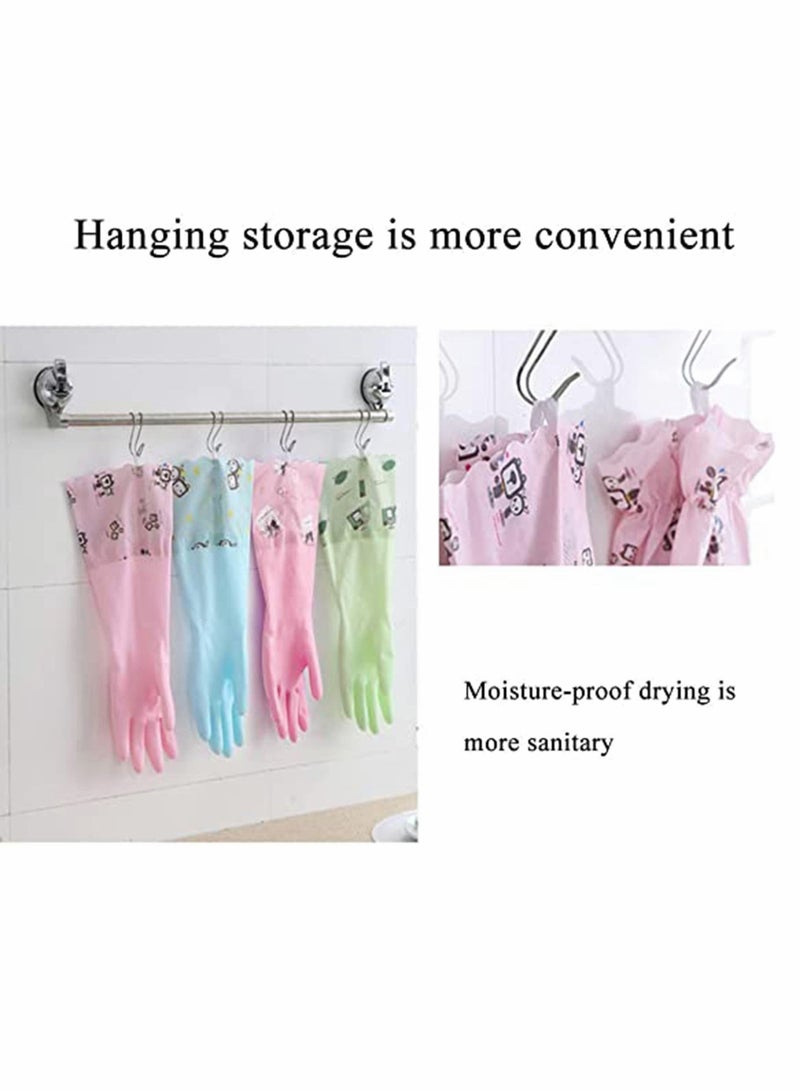Excefore Rubber Cleaning Gloves, Reusable Waterproof Household Kitchen Dishwashing Glove, Long Sleeves, Kitchen Cleaning, Food Handling, Working, Painting, Gardening, Pet Care, Large (3 Pairs)  - Image 2