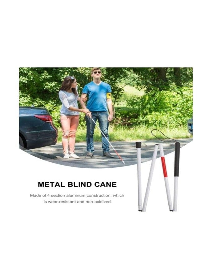 Urmit Surgical Folding Blind Cane Reflective Red Folding Walking Stick for Vision Impaired and Blind People - Image 4