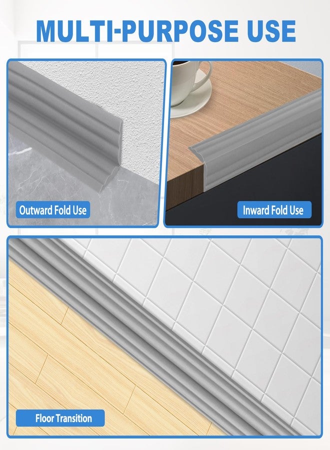 Heonay Wall Corner Protector Peel and Stick Wall Corner Trim Molding Flex ible Inside & Outside Wall Corner Guard Edge Protector Self Adhesive Moulding Trim for Wall Edge Ceiling, Gray, 1.6” W x 10’ L - Image 3