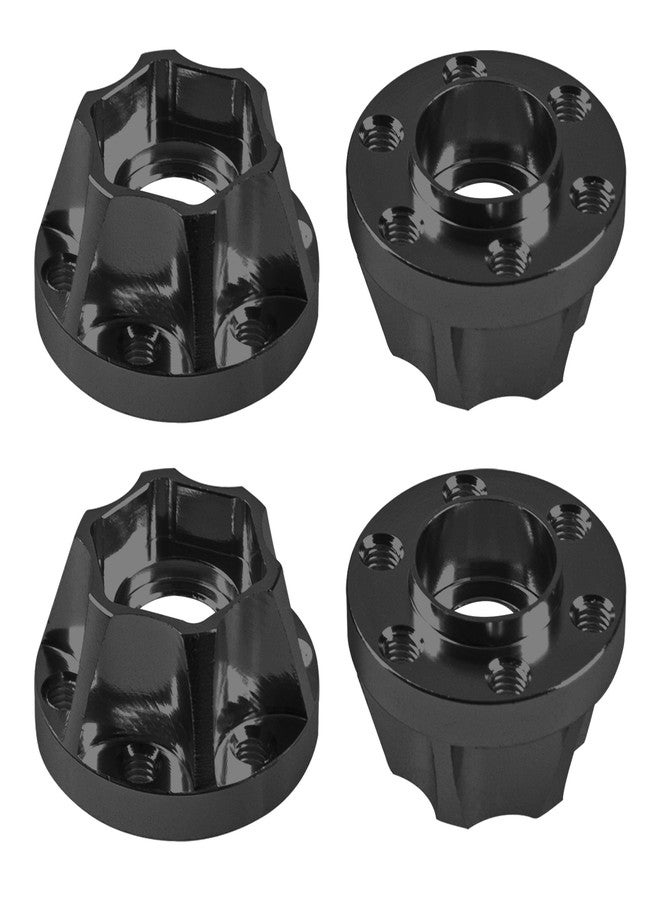 Vgoohobby Metal RC 12mm Wheel Hex Hub Extension Combiner Compatible with 1.9/2.2inch Wheel Rim Axial SCX10 Traxxas TRX4 D90 1/10 RC Crawler (12mm, Black) - Image 1