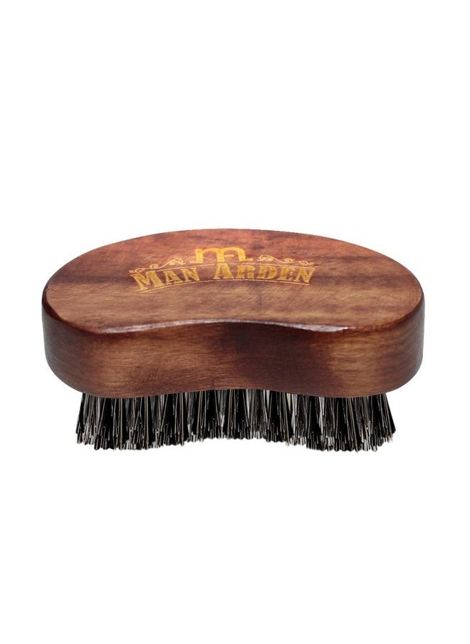 Man Arden 100% Boar Bristle Beard Brush With Hand Crafted Premium Wood Handle With Premium Faux Leather Pouch  - Image 2