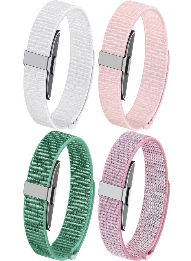 Hexasider 4 Pack Nylon Bands Compatible with Hume Band Replacement Strap, Soft Breathable Slim Fitness Tracker Hume Bands Loop Sport Replacement Wristband for Hume Health Band for Men Women - Image 1