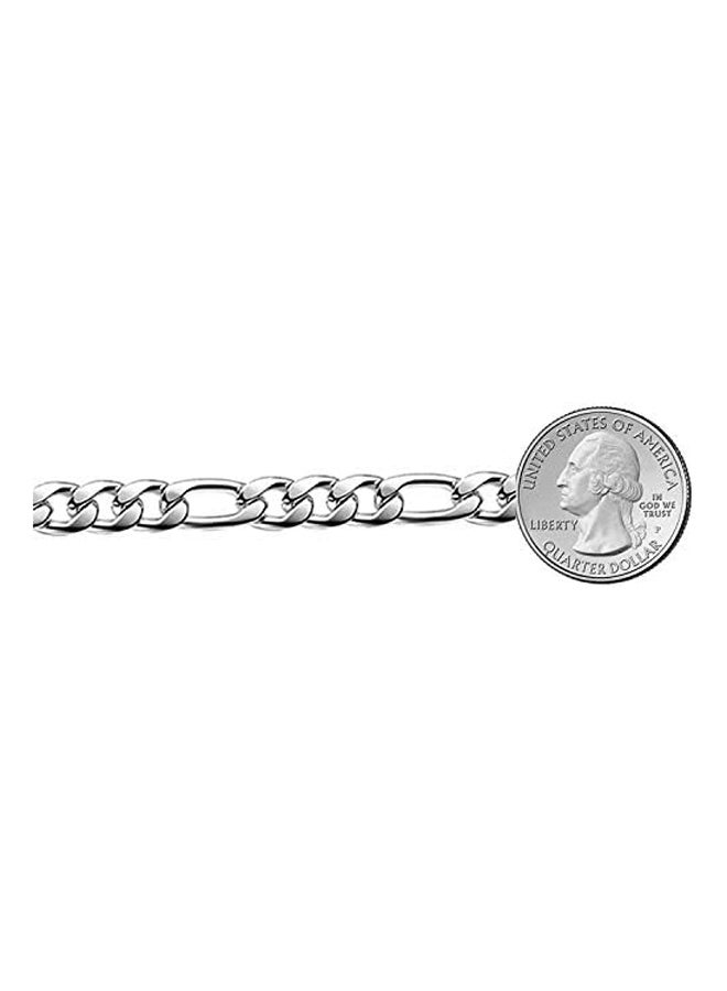 925 Sterling Silver 8mm Italian Solid Figaro Link Chain Necklace  - Image 2