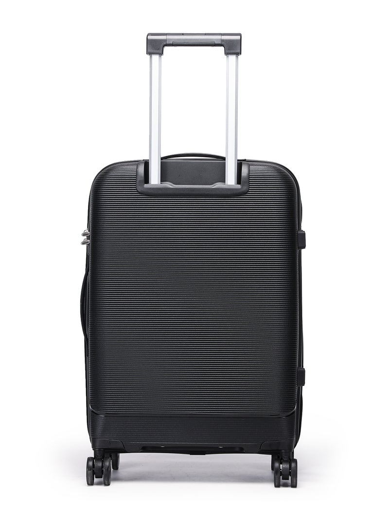 British traveller Polypropylene Luggage | 28”/ Large Lightweight Suitcases with 360° Spinner Wheels, TSA Lock, Water & Scratch Resistant | Durable Hard Shell Trolley Bags with Telescopic Handle - Black - Image 2