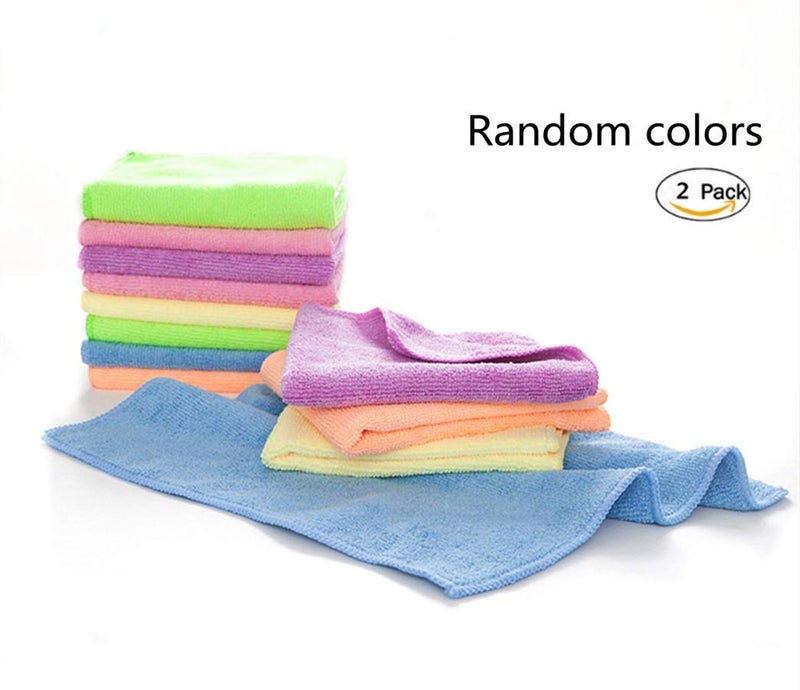 YSLON Rubber Cleaning Gloves Kitchen Dishwashing Glove 2-Pairs And Cleaning Cloth 2-Pack,Waterproof Reuseable. (Small) - Image 4