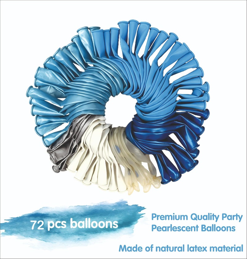YOURS DECOR Blue Balloons Garland Arch Kit, Blue and White Balloons, Royal Blue Baby Blue White Sliver Balloon Arch For Kids, Adults Decoration Items For Boy, Girl Wife, Husband Decoration Kit - Image 3