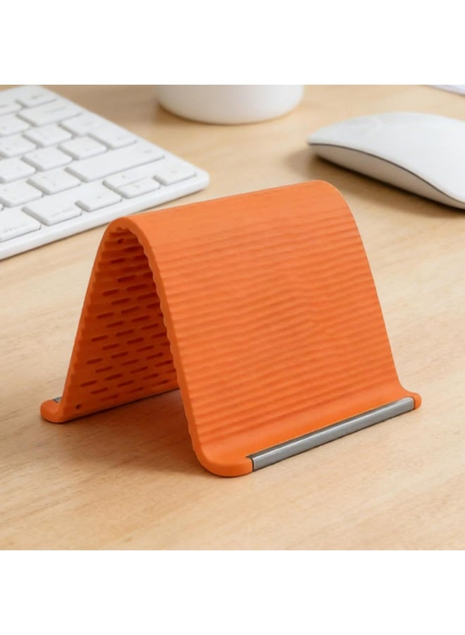 Portable Foldable Silicone Phone Holder, Multi-Angle Adjustable Flexible Phone & Tablet Stand, Bendable Aluminum Core, Non-Slip Desktop Holder for Smartphones, Tablets, Video Calls & Office Desk - Image 2