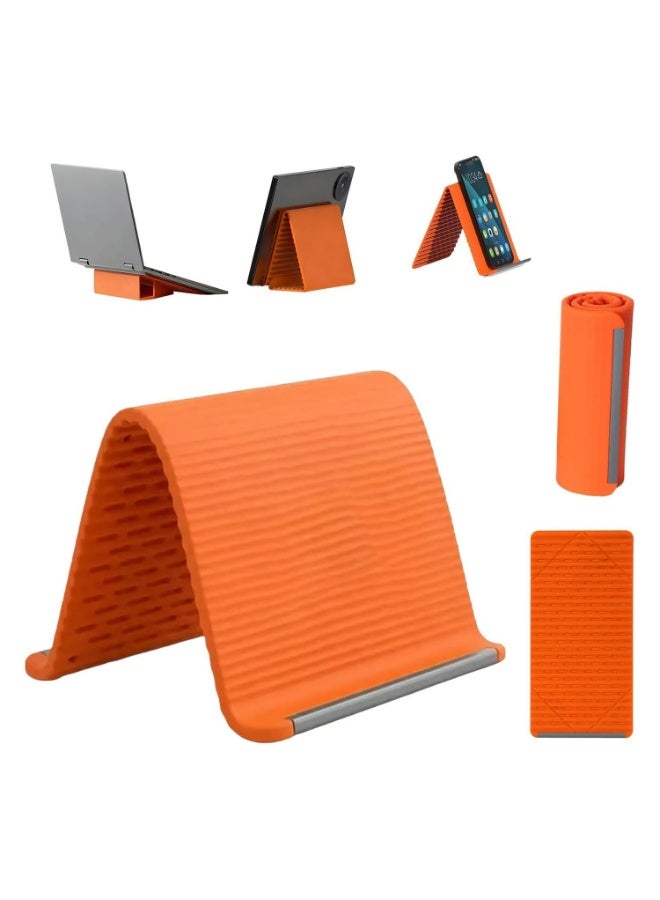 Portable Foldable Silicone Phone Holder, Multi-Angle Adjustable Flexible Phone & Tablet Stand, Bendable Aluminum Core, Non-Slip Desktop Holder for Smartphones, Tablets, Video Calls & Office Desk - Image 1