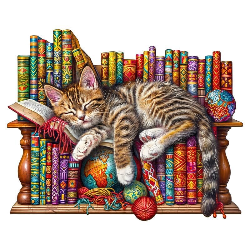 Jigfoxy Wooden Puzzles for Adults Cat Wood Puzzle for Adults Unique AnimalShaped Wooden Jigsaw Puzzle Christmas Thanksgiving Gifts for Puzzle Lovers Family and Friends XL173 14in450pcs - Image 1