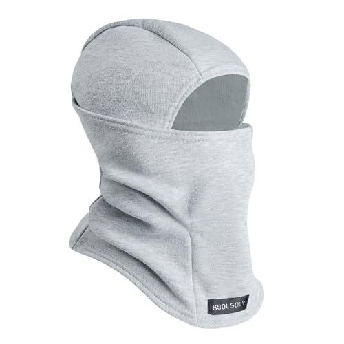 KOOLSOLY Kids Balaclava Face Mask, Winter Hat Face Warmer for Cold Weather Ski Mask for Boys Girls Grey - Image 1