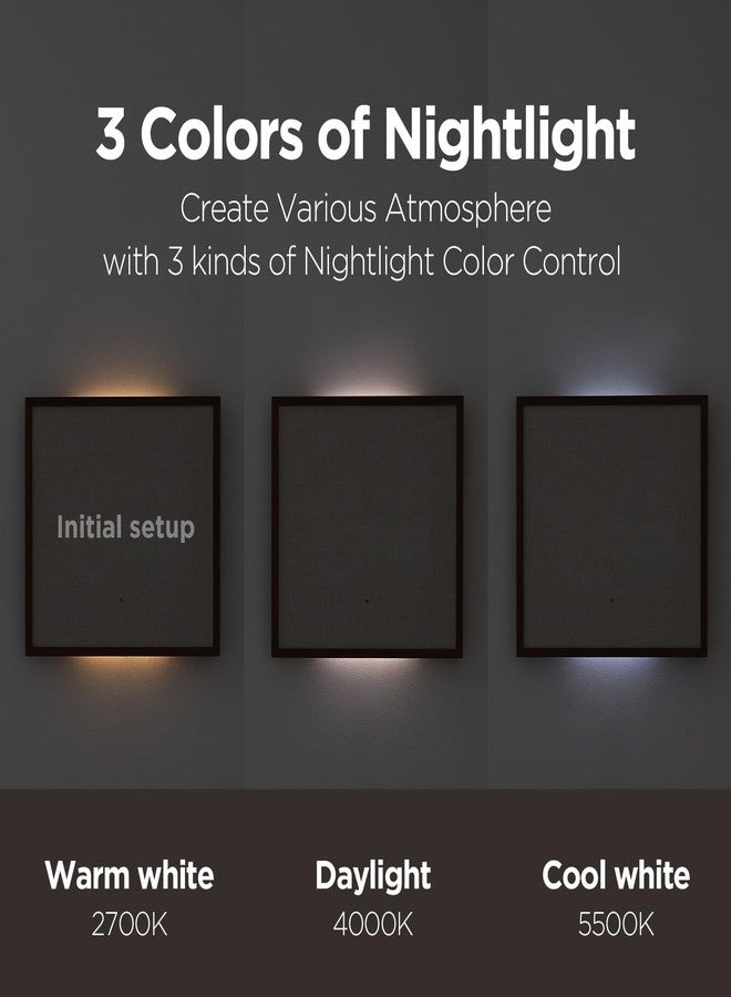 mooas Wooden Frame LED Silent Wall Clock with Remote, Backlit Nightlight, Modern Digital LED Wall Clock Display Sunrise Alarm Melody 5 Brightness for Bedroom Living Room (Wooden Frame Light Brown) - Image 4