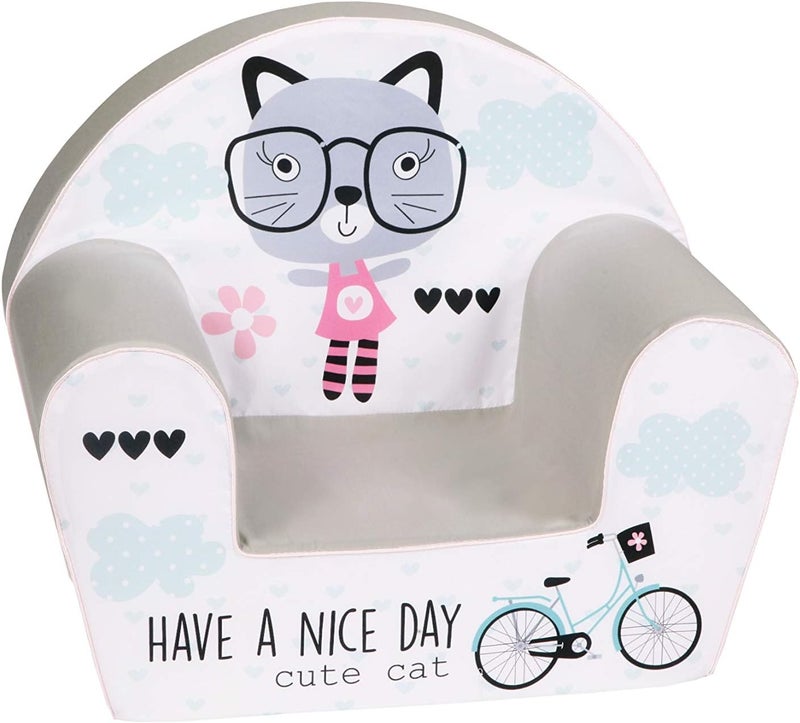 Delsit Toddler Arm Chair - Have A Nice Day, Multicolor