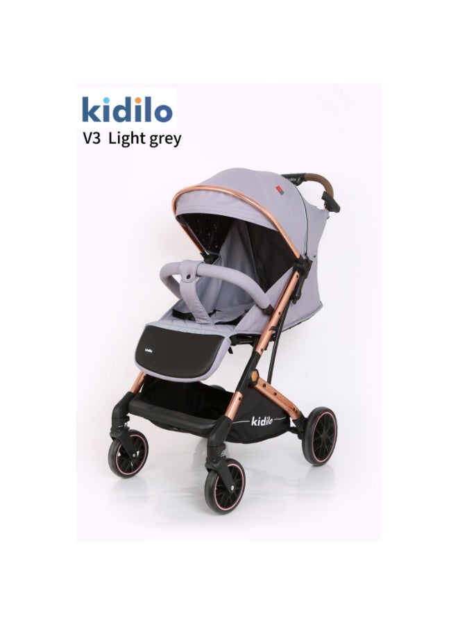 كيديليو عربة أطفال KIDILO V3 خفيفة الوزن | عربة دفع مدمجة قابلة للطي للسفر | مقعد متعدد أوضاع الإمالة | عجلات دوارة مناسبة لجميع التضاريس | حزام أمان | عربة أطفال حضرية فاخرة مثالية للاستخدام اليومي والسفر في الإمارات العربية المتحدة - Image 1