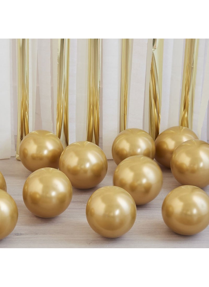 Ginger Ray Mini Chrome Gold Balloons 13cm 40-Pack - Image 2
