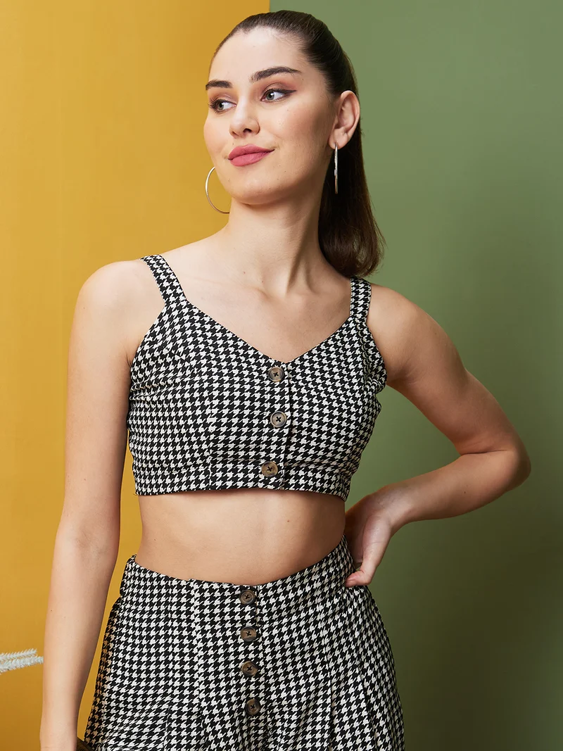 globus Women Printed Shoulder Straps Casual Co-Ord Set