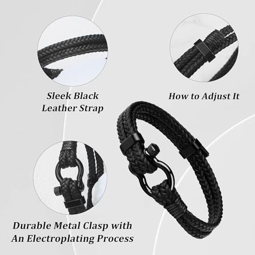 Sereney 13 Year Old Boy Birthday Gifts Ideas Adjustable Leather ID Bracelet as 13th Birthday Gifts for 13 Year Old Boy 13 Birthday Decorations for Boys Men Male Son Grandson Nephew Friend - Image 3