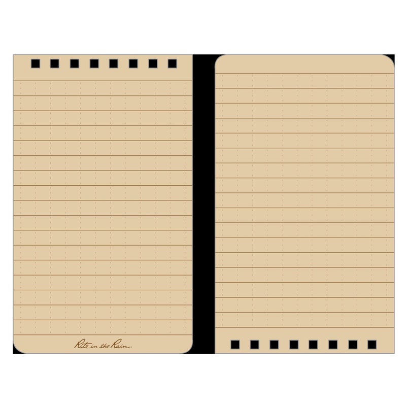 Rite in the Rain Weatherproof Top Spiral Notebooks, 3" x 5", Tan Cover, 3 Pack (No. 935T-3X) - Image 2