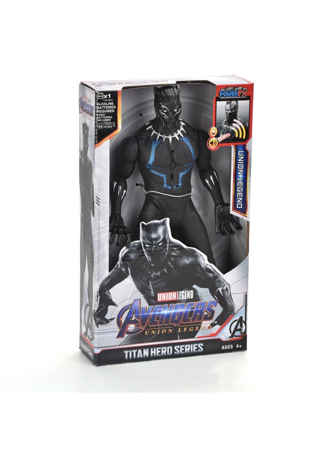 30cm Avengers Sound And Light Hand Joint Movable US Team Spider-Man Iron Man Model Toy-Color:12 Inch Acousto-optic Panther 280g - Image 1