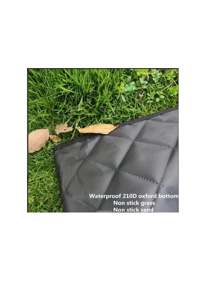 فيو بساط نزهة قابل للطي مقاوم للماء مطبوع ؛ حصيرة بر من قماش الأكسفورد مبطنة من الأسفل قابلة الغسل وإعادة الإستخدام مناسبة للتخييم والشاطئ والهواء الطلق ٢ × ٢ متر - Image 3