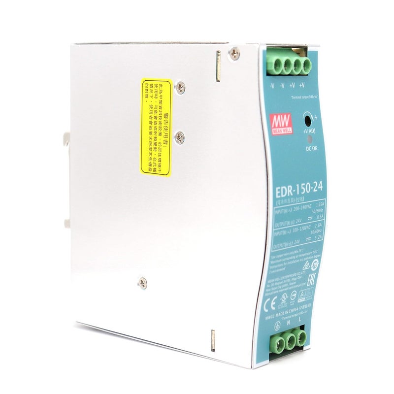 Mean Well EDR 150 24 Industrial DIN Rail Power Supply 24VDC 156W 6.5A UL Certified - Image 1