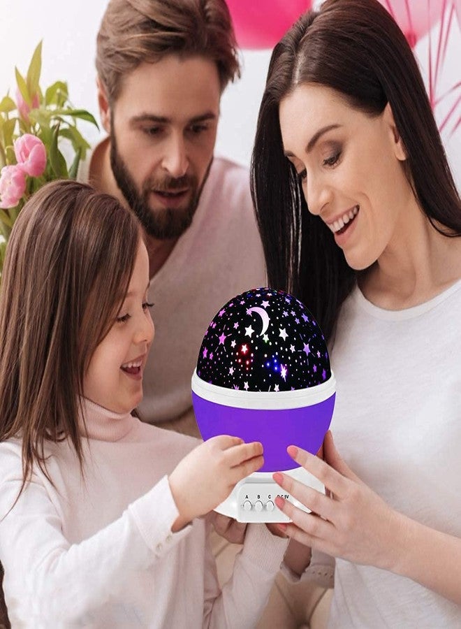 CBEX Star Projector Night Light for Kids, Romantic LED Moon Lamp 360 Degree Rotation 4 LED Bulbs 8 Light Color Changing with USB Cable, Best Gifts for Kids Baby Nursery Bedroom - Image 4