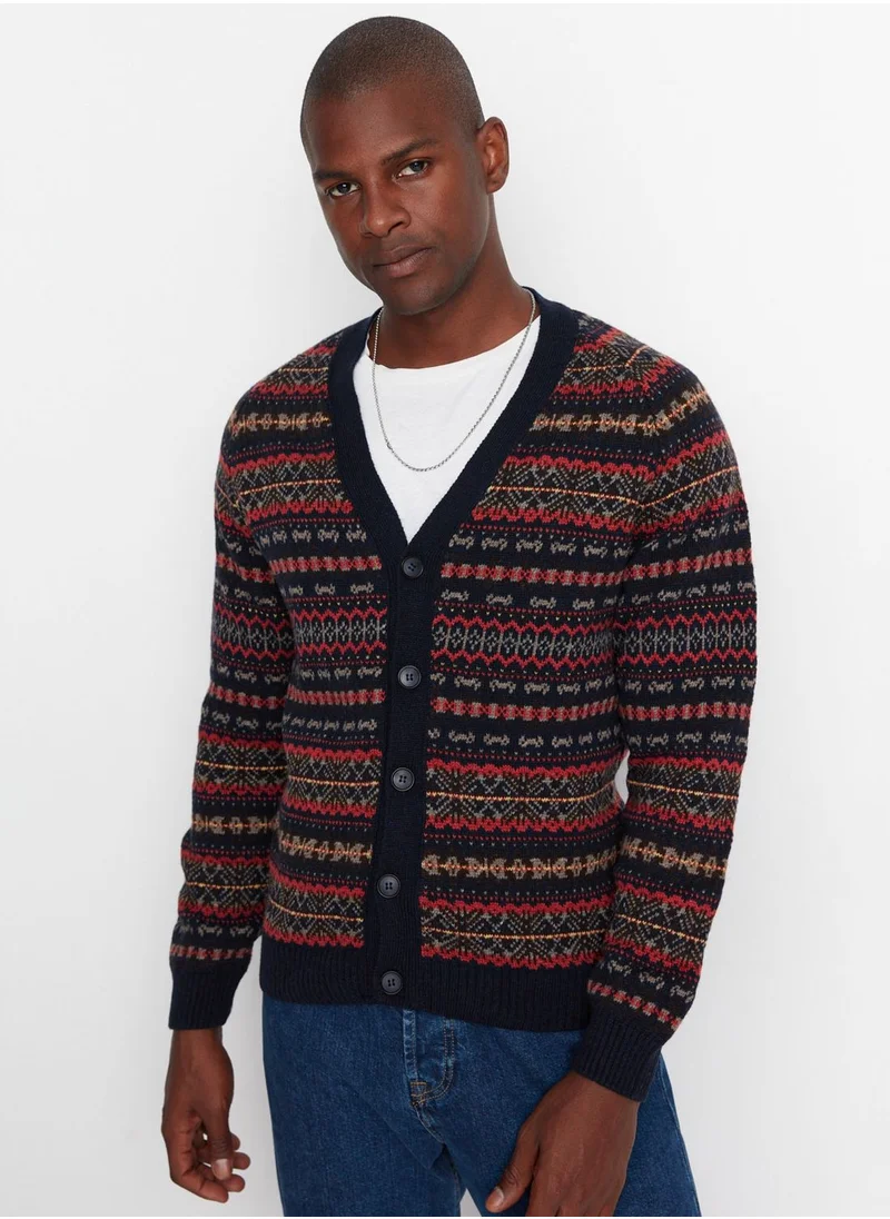 trendyol Jacquard Buttoned Cardigan