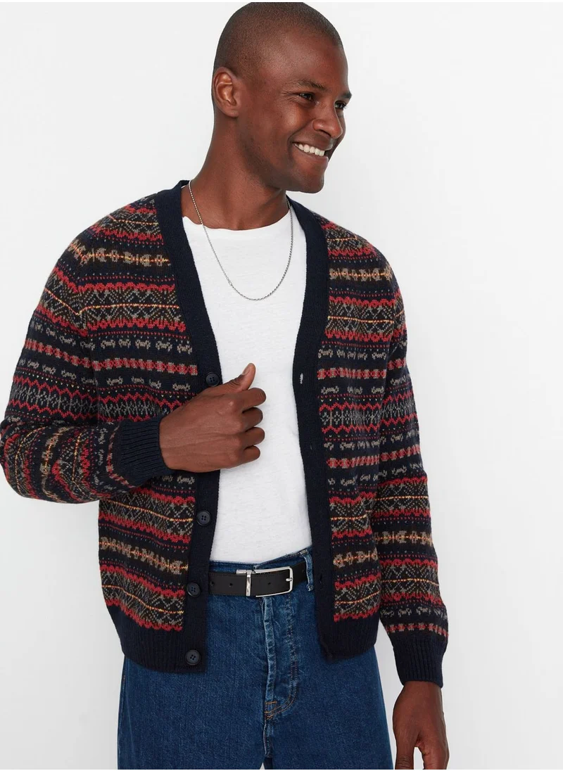 trendyol Jacquard Buttoned Cardigan