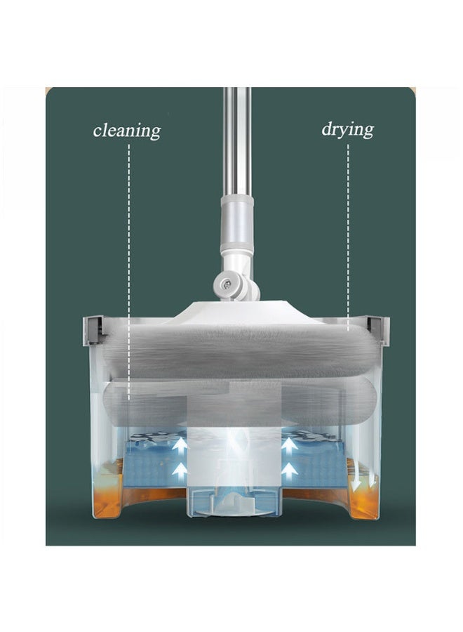 Bucket Quick Spin Mop with 2 Microfiber Wet Dry Mop head Floor Cleaning Extendable - Image 2