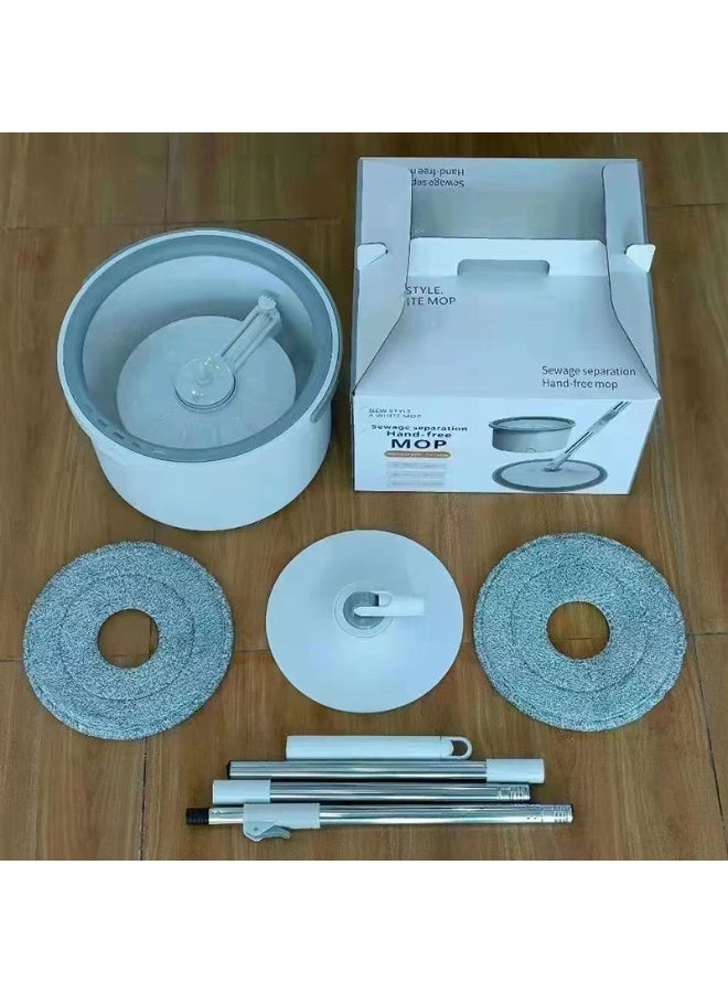 Bucket Quick Spin Mop with 2 Microfiber Wet Dry Mop head Floor Cleaning Extendable - Image 3