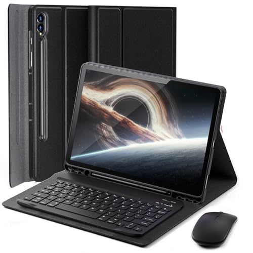 TUNKARMOR Keyboard Case for Samsung Galaxy Tab S10 Ultra / S9 Ultra / S8 Ultra 14.6 inch - with Wireless Detachable Bluetooth Keyboard and Mouse, Built-in Pen Slot, Lightweight and Portable - Black - Image 1