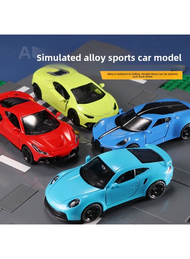 [bag] 1:43 Alloy Car Car Model Boy Children's Toy Car Doll Machine Ornaments Gift Wholesale-Color:1:43 Cayenne Track Version Green (bubble Bag)  - Image 3