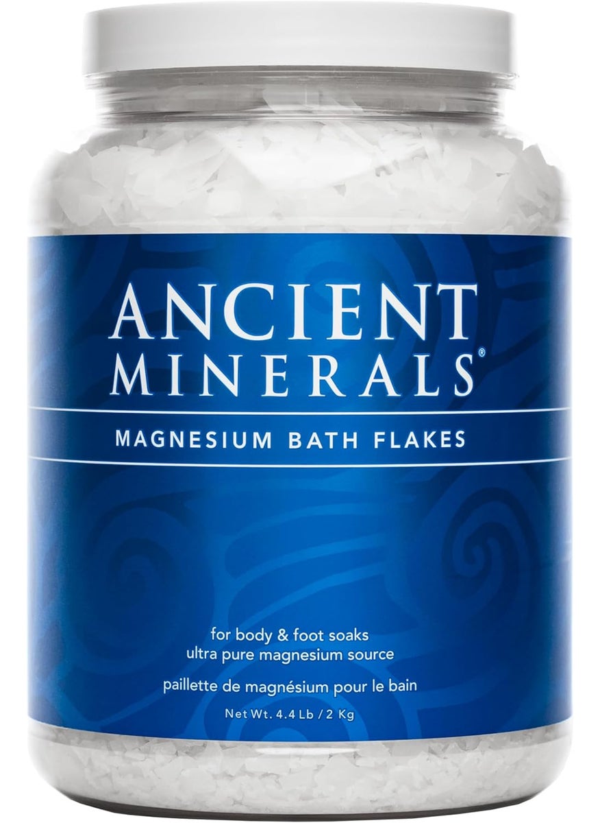 Ancient Minerals Ancient Minerals Magnesium Bath Flakes  Bathing Alternative to Epsom Salt  Soak in Natural Salts  HighAbsorption Efficiency for Relaxation Wellness  Muscle Relief 4 4 lb 
