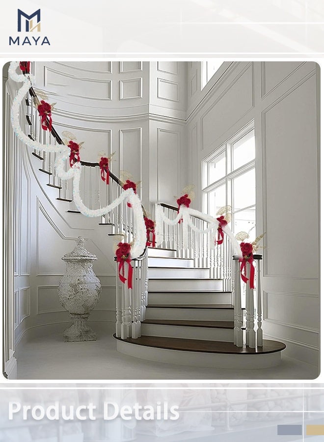 Maya 6-meter Iridescent White Holiday Tinsel Garland for Birthday, Weddings, Party Decorations, Xmas Foil Tinsel Garland for All-Season Home Indoor Outdoor Party Supplies(Iridescent White) - Image 3