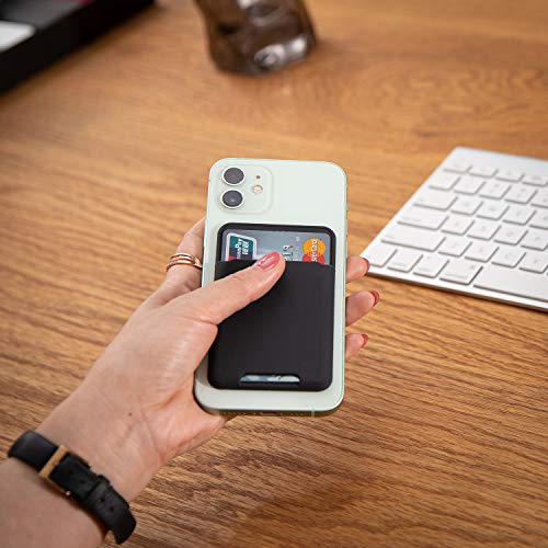 FRTMA Magnetic Card Holder Compatible with iPhone 12/Pro/Max/Mini, Silicone Sleeve Magnetic Wallet Case for MagSafe, (Black) - Image 5