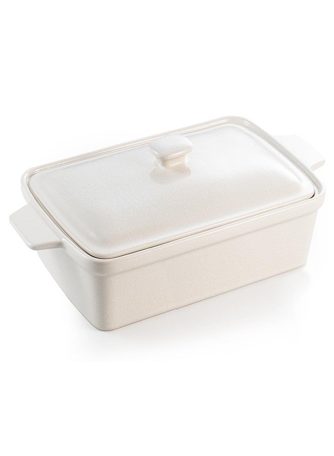 DAFUCERAMIC Casserole dish with Lid, 3.5 Quart Porcelain Baking Dish With Lid, Deep 13 x 9 Casserole Dishes for Oven with Lid, Rectangular Bakeware With Handle, Microwave, Oven Safe - Image 1