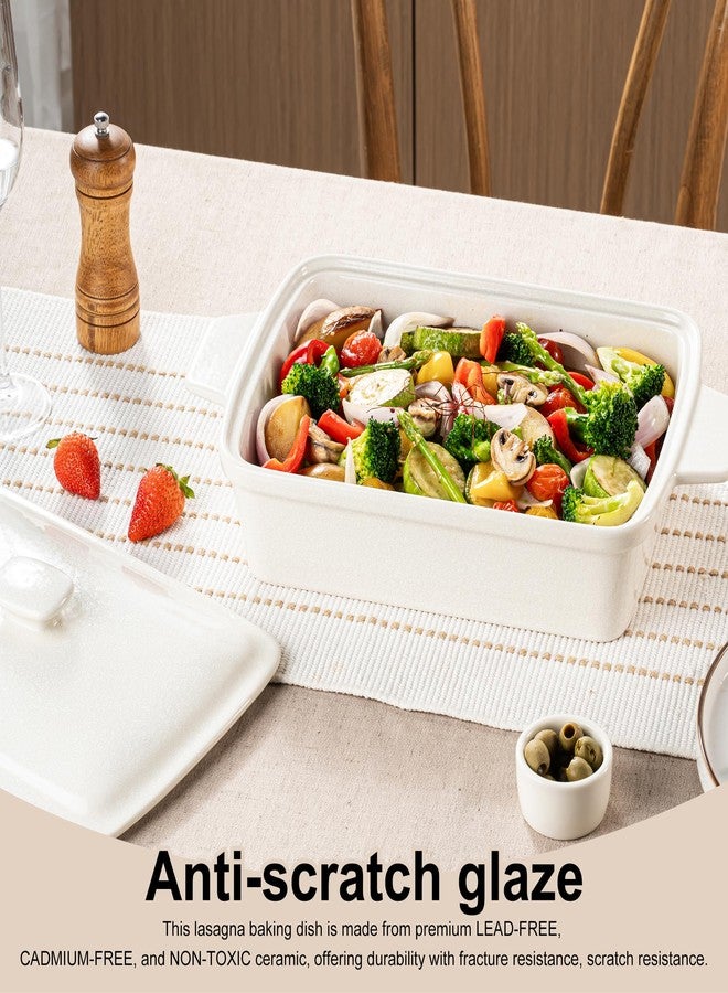 DAFUCERAMIC Casserole dish with Lid, 3.5 Quart Porcelain Baking Dish With Lid, Deep 13 x 9 Casserole Dishes for Oven with Lid, Rectangular Bakeware With Handle, Microwave, Oven Safe - Image 5