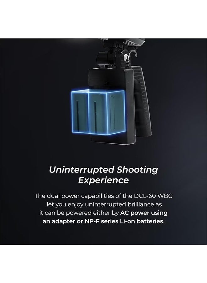 XiuWoo Video Light 60W COB Photography Light Tri-Color 2800K-6800K LCD Screen 9 FX Special Effects Fan for Live Streaming  - Image 5