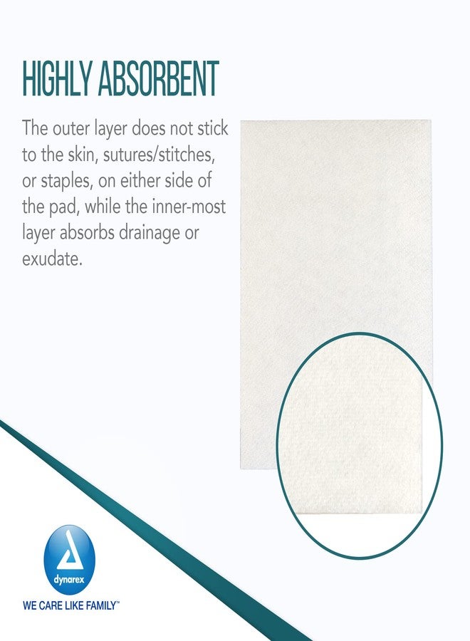 Dynarex Non-Adherent Pads-Sterile, Individually Packaged, Non-Stick Wound and Burn Care, Soft & Highly Absorbent, 3” x 4”, 1 Box of 100 Non-Adherent Pads-Sterile - Image 3